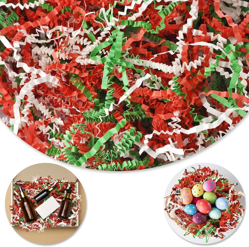Darfukei Christmas Crinkle Paper Filler, 1/2LB(8 oz) Shredded Paper For Gift Baskets, White bridesmaid proposal gifts, Crinkle Cut Paper Shred For Birthdays, Weddings,Boxes Bags, Basket Filler, Anniversaries, Gift Wrapping - Image 1